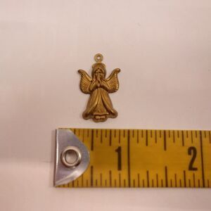 Angel Raw Brass 26mmx16mm One Sided Stamped Charm Package Of 12